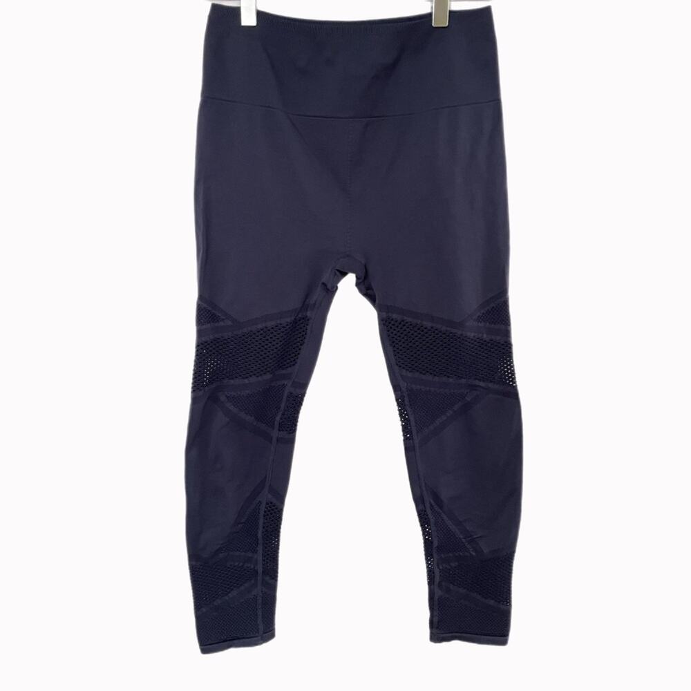 Fabletics Navy Blue Sync High-Waisted Perforated 7/8 Leggings Sz S